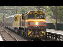 Locomotives BRM002 & LZ3114 hauling a Sydney Trains NIF set - Cowan - January 2025