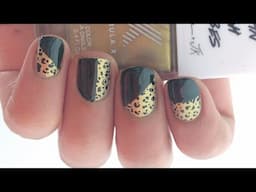 Green & Gold Leopard Print Nail Art | Formula X