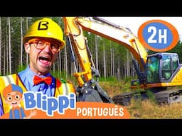 Blippi Visita uma Construção! | 2 HORAS DO BLIPPI BRASIL! | Vídeos Educativos para Crianças