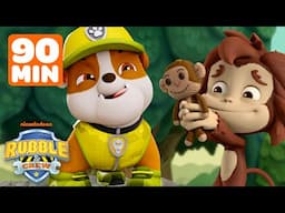 PAW Patrol Rubble's Wildest Animal Rescues! w/ Rocky, Chase & Tracker! | 90 Minutes | Rubble & Crew