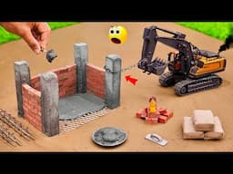 diy excavator mini cow house construction science project @sanocreator