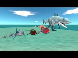 Fish Evolves to Become King Shark VS Dinosaurs and Animals