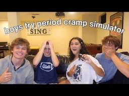 Boys try Period Cramp Simulator