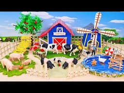 34 Minutes Satisfying Build Small Country Farm with Barn for Cow, Pig, Water Pool | Cattle Farm