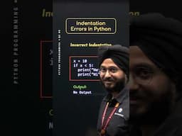 Indentation Errors in Python #Python #NesoAcademy #QuickConcepts