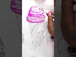 yes! drawing and painting a summer ice cream - part 1/2🍦🩷 Birthday Candy Land Art 🩷