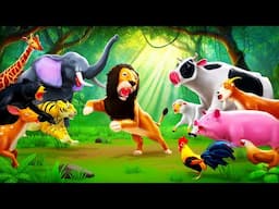 Animal Kingdom War: Wild Animals Clash with Farm Animals in an Epic Fight