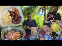 Jelly Water Sweet & Sour Pot Baked Chicken With Breadfruit Salad with Sorrel Drink | Yard Style