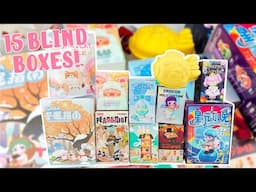 BIG BLIND BOX UNBOXING! Let's Open 15 Blind Boxes from KikaGoods! POP MART, RE-MENT, PANDA TAIYAKI!