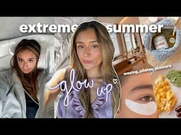 extreme SUMMER GLOW-UP  to visit my LONG DISTANCE BOYFRIEND! skincare, waxing, & workouts 🧖🏻‍♀️🍵