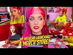 My Weekend Launching A Merch Store | Vlog | Designing + Unboxing Merchandise | My Own Store! 🛍