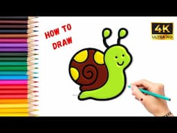 How to Draw a Cute Snail 🐌🎨 || Easy Step-by-Step Drawing Tutorial for Beginners #snail #drawing