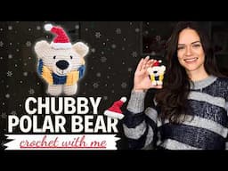 How to crochet a Chubby Polar Bear Christmas crochet ornament free pattern - amigurumi tutorial