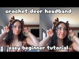 Crochet Deer Headband 🦌 beginner-friendly tutorial