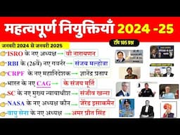 Appointments 2025 Current Affairs | महत्वपूर्ण नियुक्तियाँ 2025 | Mahatvpurn Niyuktiya kaun kya 2025