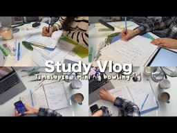 Study Timelapse VLOG | Preparing for an upcoming maths exam + Mini bowling 🎳 Vlog