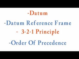 Tutorial 7: Datum,Datum Reference Frame & 3 2 1 Principle