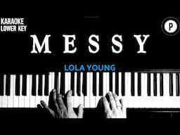 MESSY -Lola Young LOWER KEY Slowed Acoustic Piano Instrumental Cover [MALE KEY]