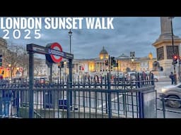 London Winter Walk 2025 | London Sunset Walk | Relaxing Walking tour in West End London [4K HDR]