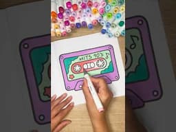 90s Mix Tape! Enjoy this ASMR Colouring page! #asmr #relaxing #coloring #satisfying #colouring