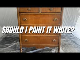 CUSTOMER WANTS ME TO PAINT THIS VINTAGE DRESSER WHITE || EXTREME MAKEOVER