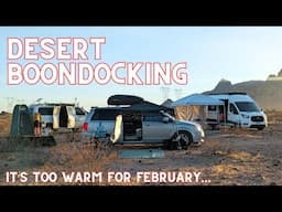 Flies, Fire & Foxes - Desert Boondocking With Friends🔥🌵 | Preparing for Another Van Life Meetup!