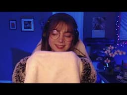 ASMR towel ocean | no talking | brushing & rubbing ear mic, fluffly cover | background noise & sleep