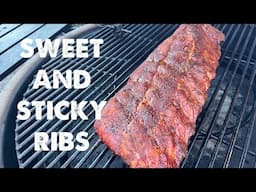 EASY Sweet and Sticky Baby Back / Loin Back Ribs on the Kamado Big Joe