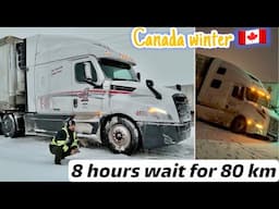 Sleeping in Truck due to Harsh Weather | Snow stopped Truck Drivers | 685