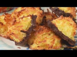 Chocolate Dipped Coconut Macaroons Recipe Demonstration - Joyofbaking.com