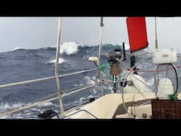 Waking up to 45 knot gusts, unpredicted heavy weather | Solo Atlantic crossing | Daily vlog #27