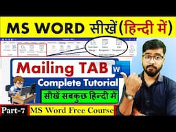 Microsoft Word Tutorial | MS Word Mailing Tab (Complete Tutorial) MS Word Tutorial