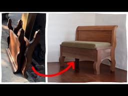 Trash to Treasure - Old bedframe to little benches