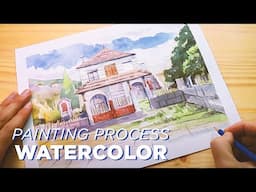 Watercolor painting process