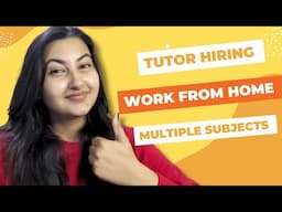 🚀 Work from home  | Tutor hiring | Multiple subjects available | Work for the best company💥