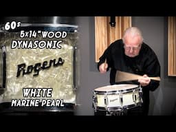 Rogers Dynasonic 5x14" Wood Snare Drum - White Marine Pearl