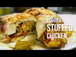 Making stuffed chicken and veggies 👨🏼‍🍳