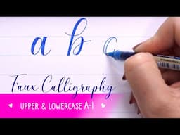 FAUX CALLIGRAPHY alphabet - a-i ✍️ Part 2 of 4