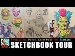 Sketchbook Tour Fantasy Art in Pencil, Pens, Markers and Color Pencil