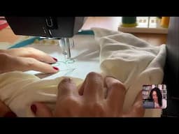 embroidering a silk blouse