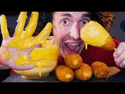 ASMR CHEESY CORN DOGS MUKBANG ! * no talking eating sounds * nomnomsammieboy