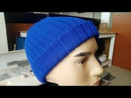 Machine Knitted Ribbed Beanie. Beginner Tutorial