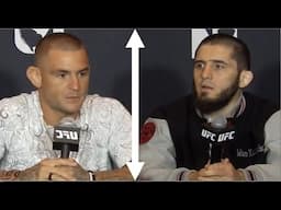 Islam Makhachev tells Dustin Poirier - he is an easy fight for him - pre fight press highlights