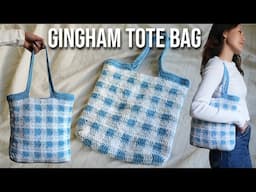 Gingham Crochet Tote Bag Tutorial