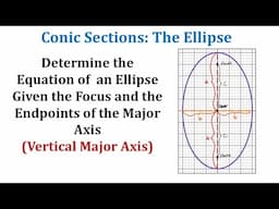 Conic Sections: Find the Equation of an Ellipse Given Endpoint of Major Axis and Foci: Vertical