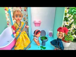 Barbie Doll All Day Routine In Indian Village/Radha Ki Kahani Part -543/Barbie Doll Bedtime Story||