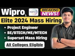 🔥Wipro Elite Off-Campus Mass Hiring Announced | Wipro Superset Hiring 2024 | BE/BTECH/ME/MTECH