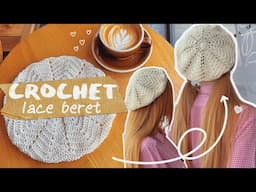 crochet lace BERET😍/ one skein & one day project ✨