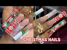 CHRISTMAS NAILS 🎄✨🎅🏽 | WHERE HAVE I BEEN? 😩 | ACRYLIC NAIL TUTORIAL + GIVEAWAY ! 🎁