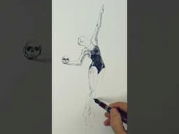 HOW TO DRAW A BALLERINA WITH SKULL - #shorts